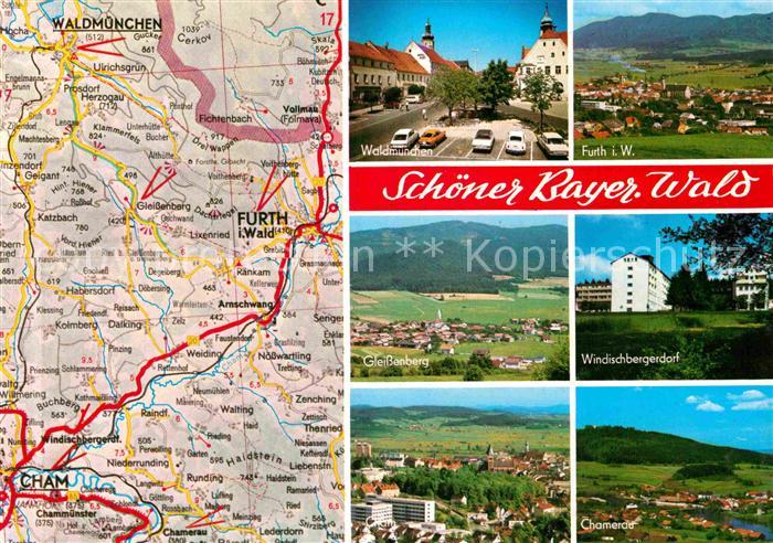 Waldmuenchen Landkarte Bayrischer Wald Furth Gleisenberg