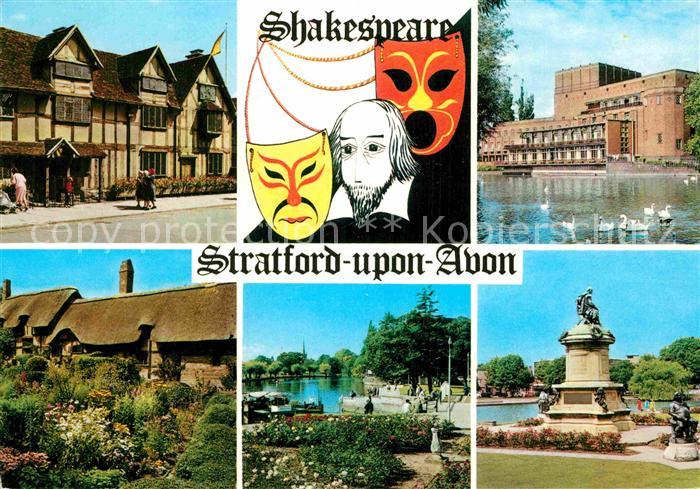 Stratford-Upon-Avon Shakespeare Geburtshaus Theater Statue Kirche