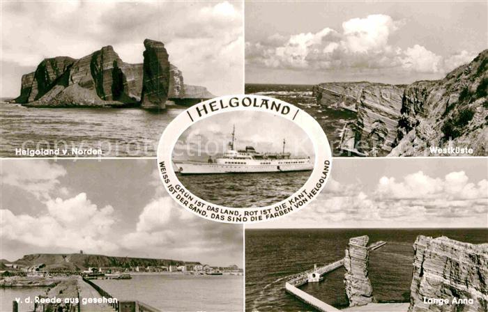 Helgoland Nordansicht Blick von Reede Lange Anna Westkueste