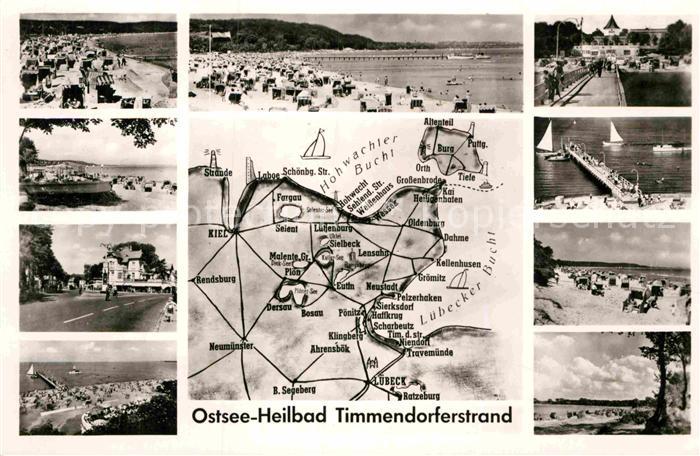 Timmendorfer Strand Strand Landkarte Fliegeraufnahme Seebruecke Teilansicht