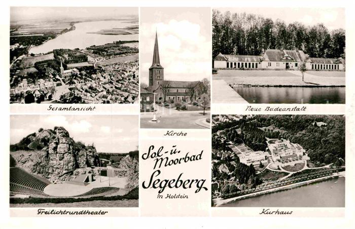 Bad Segeberg Fliegeraufnahme Kurhaus Badeanstalt Kirche Freilichtrundtheater