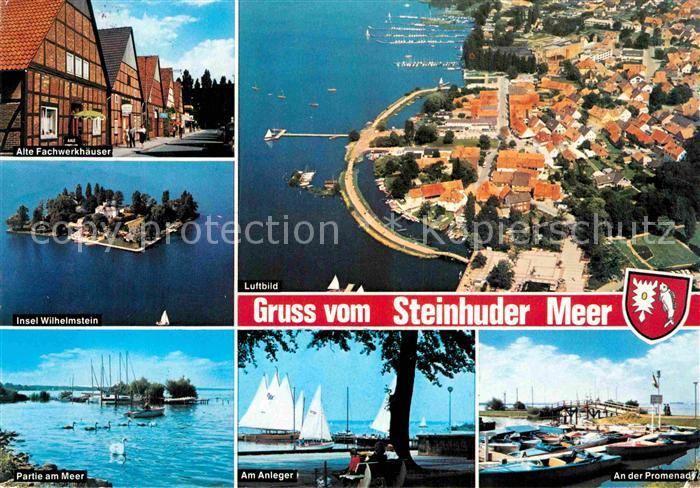 Steinhuder Meer Fliegeraufnahme Insel Wilhelmstein Fachwerkhaeuser Anleger Prome