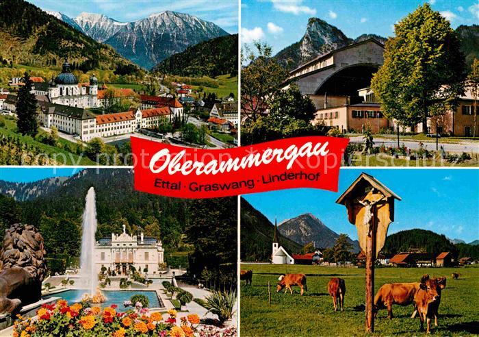 Oberammergau Kloster Ettal Passionsdorf Koenigsschloss Linderhof Graswang