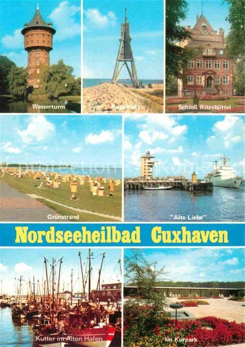 Cuxhaven Duhnen Nordseebad Wasserturm Gruenstrand Alte Liebe Schloss Ritzebuette