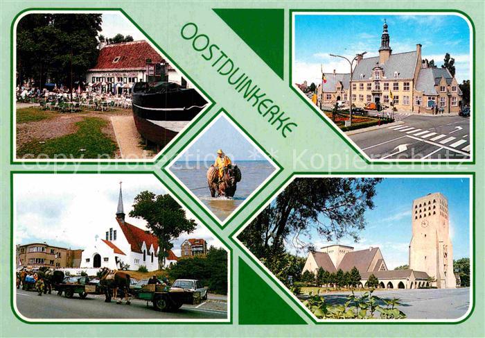 Oostduinkerke Kirche Rathaus Pferdefischer