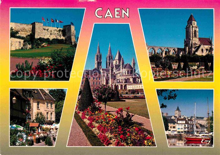Caen Chàteau Abbaye Teilansicht Hafen