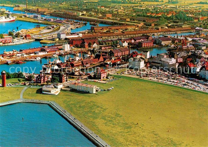 Cuxhaven Duhnen Nordseebad Fliegeraufnahme Hafenanlagen Hotel Seepavillon Donner