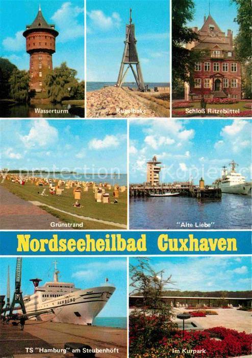Cuxhaven Duhnen Nordseebad Wasserturm Gruenstrand Alte Liebe Schloss Ritzebuette