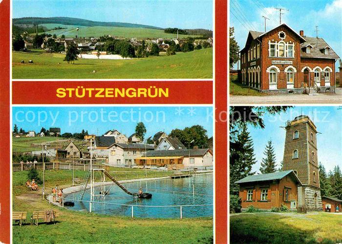 Stuetzengruen Teilansicht Gasthaus Bahnschloesschen Naherholungszentrum