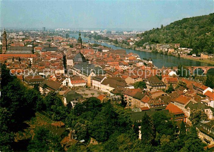 Heidelberg Neckar Blick von der Scheffelterrasse