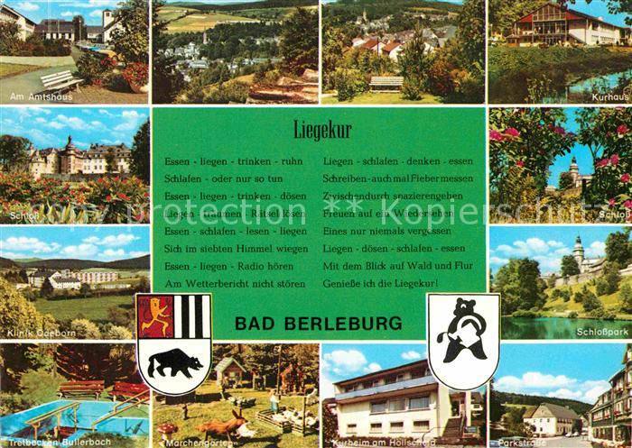 Bad Berleburg Kurhaus Amtshaus Schloss Kurpark Schlosspark Tretbecken Teilansich