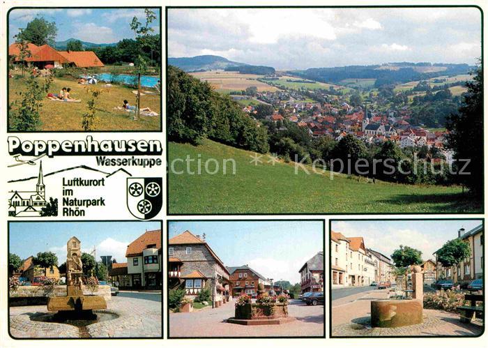 Poppenhausen Rhoen Panorama Schwimmbad Brunnen