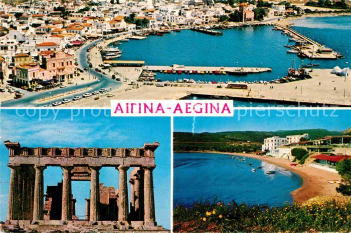 Aegina Egina Fliegeraufnahme Tempel Strand