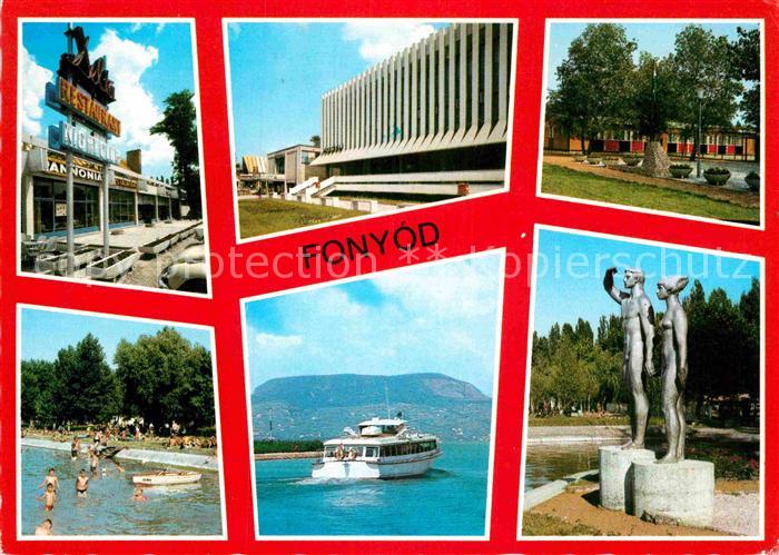 Fonyod Denkmal Strandbad Personenschiff Stadthalle