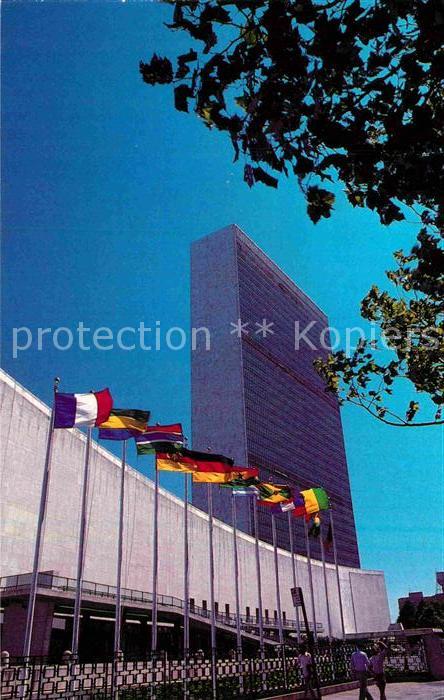 New York City United Nations Headquarters Building Flags
