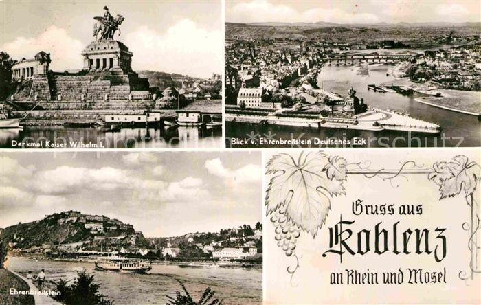 Koblenz Rhein Denkmal Kaiser Wilhelm I Deutsches Eck Festung Ehrenbreitstein