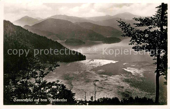 Urfeld Walchensee Sonnenspiel auf dem Walchensee Alpenpanorama