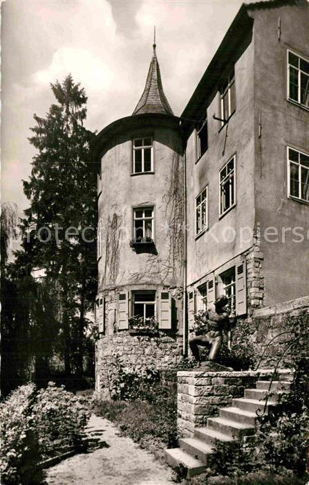Tuebingen Hoelderlinturm und Denkmal