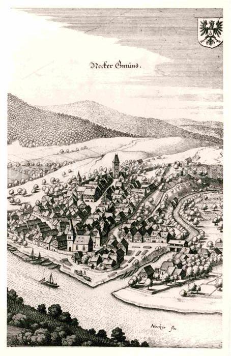 Neckargemuend nach einem alten Stich Kuenstlerkarte