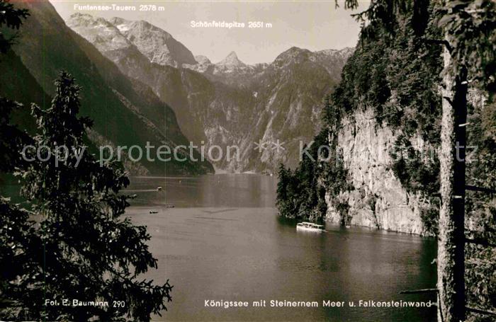 Koenigssee mit Steinernem Meer und Falkensteinwand