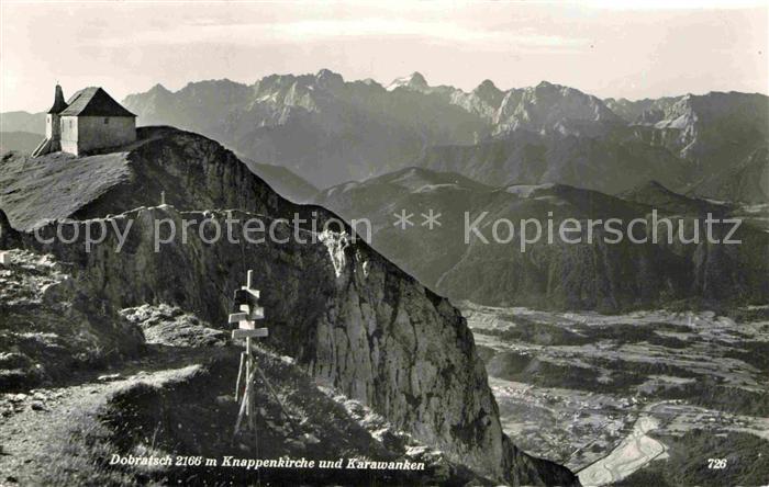 Dobratsch Kaernten mit Knappenkirche und Karawanken