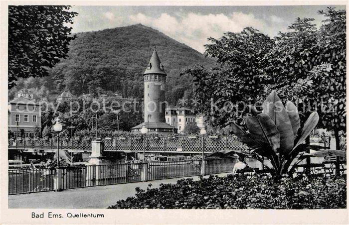 Bad Ems Quellenturm Uferpromenade an der Lahn