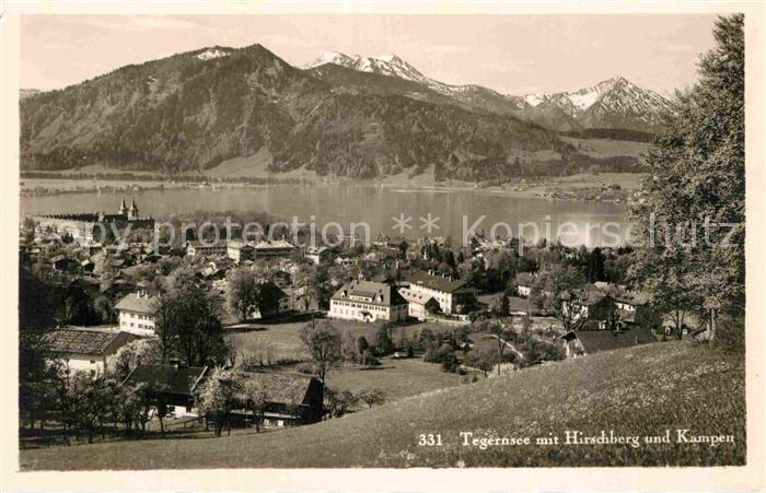 Tegernsee Panorama mit Hirschberg und Kampen Mangfallgebirge
