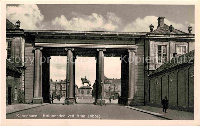 Kobenhavn Kolonnaden ved Amalienborg Schloss Denkmal