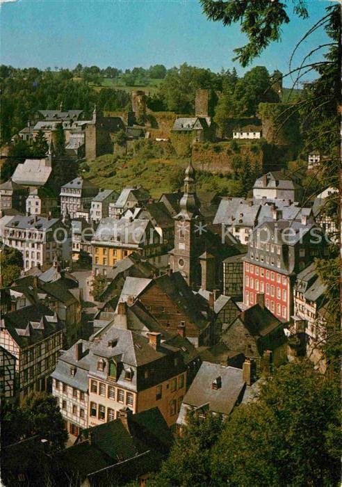 Monschau Montjoie NRW Altstadt mit Kirche und Burg