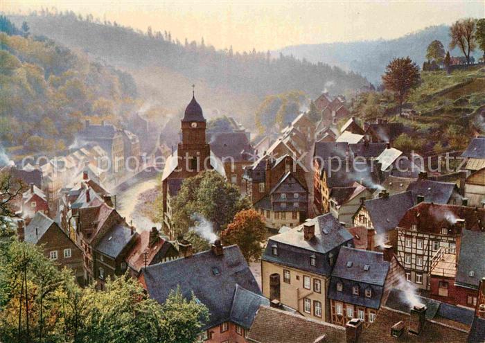 Monschau Montjoie NRW im Morgennebel