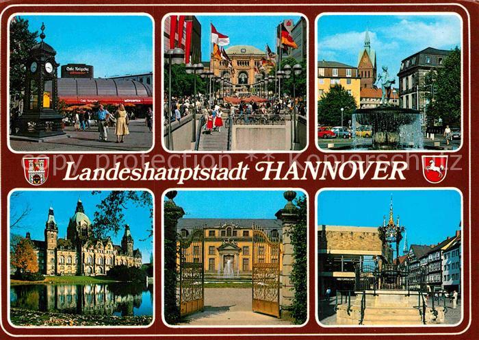 HANNOVER  CITY Teilansichten Landeshauptstadt Cafe Kroepcke Bahnhof Brunnen Schl