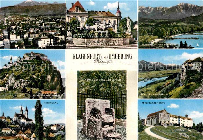 Klagenfurt Woerthersee Stadtpanorama Burg Hochosterwitz Mariasaal Lindwurm Stran