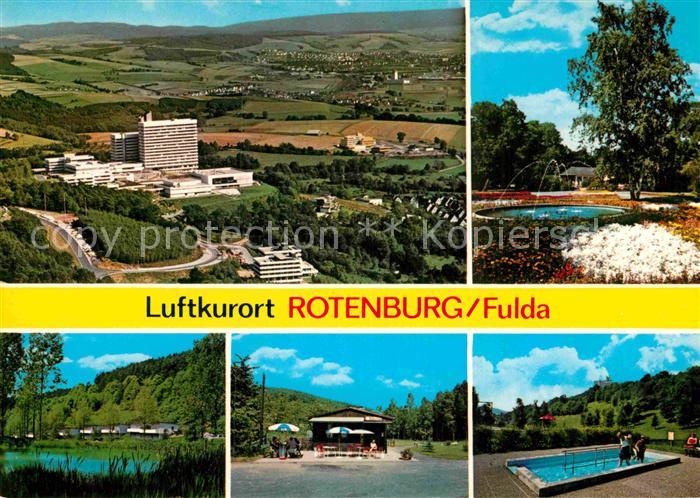 Rotenburg Fulda Panorama Luftkurort Krankenhaus Park Teich Kiosk Wassertreten