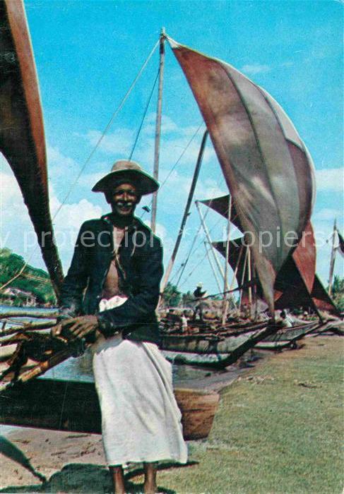 Negombo Fisherman with fishing boats