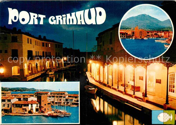 Port Grimaud Cite lacustre vue de nuit Port