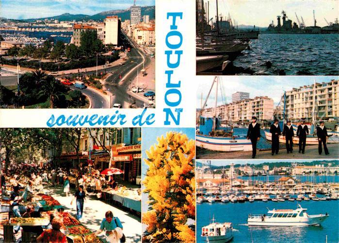 Toulon Var Teilansichten Hafen Matrosen Markt
