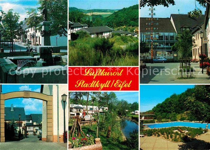 Stadtkyll Teilansichten Innenstadt Freibad Landschaftspanorama