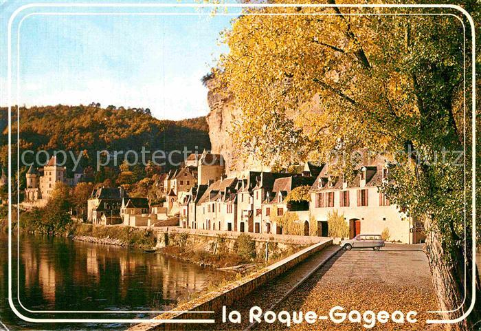 La Roque-Gageac Uferpromenade an der Dordogne Herbststimmung