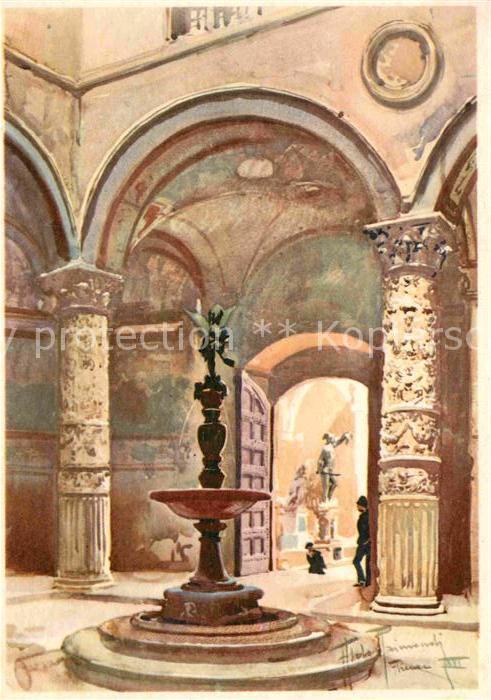Firenze Florenz Palazzo Vecchio Il Cortile Palast Hof Kuenstlerkarte
