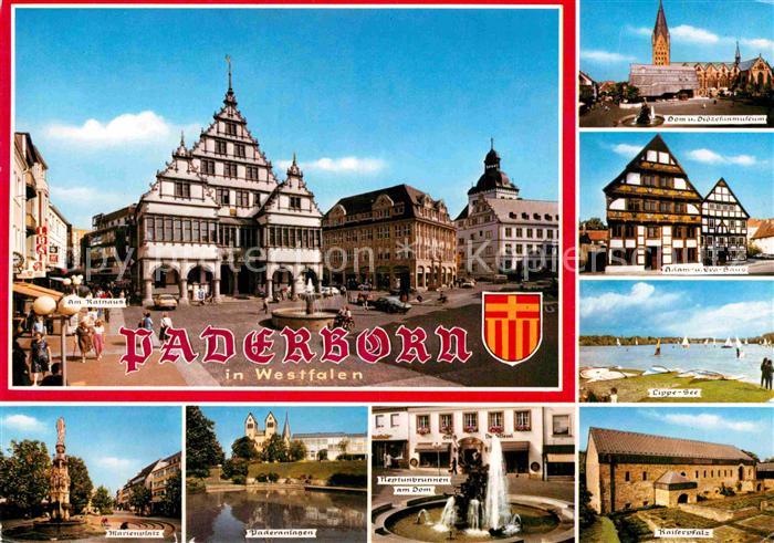 Paderborn Marktplatz Rathaus Brunnen Marienplatz Paderanlagen Dom Museum Adam un