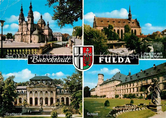 FULDA Hessen Dom Heertor mit Abtei St Maria Schloss Orangerie Barockstadt