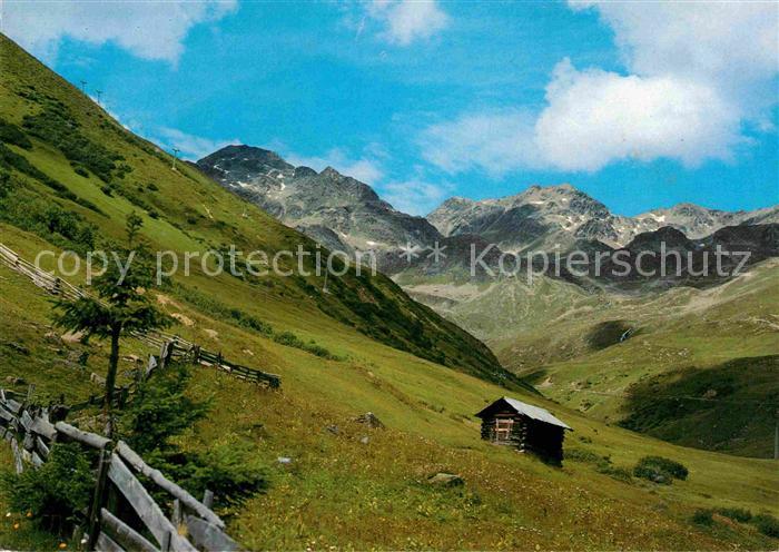 Serfaus Tirol Komperdell Alpe mit Furgler Gebirgspanorama