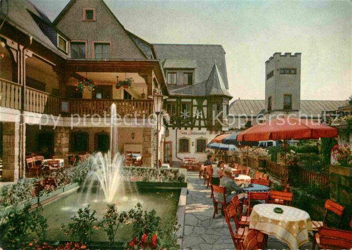 Ruedesheim Rhein Lindenwirt in der Drosselgasse Fontaene