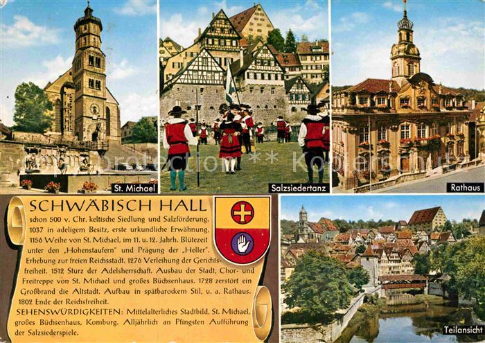Schwaebisch Hall St Michael Kirche Salzsiedertanz Rathaus Fluss Geschichte