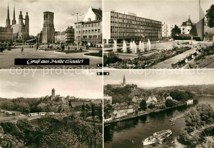 Halle Saale Marktplatz Burg Giebichenstein Fahnenmonument Hansering Flamme der R