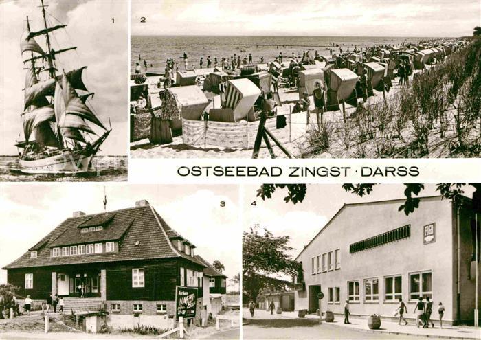 Zingst Ostseebad Segelschulschiff Wilhelm Pieck Strand Kurhaus FDGB Erholungshei