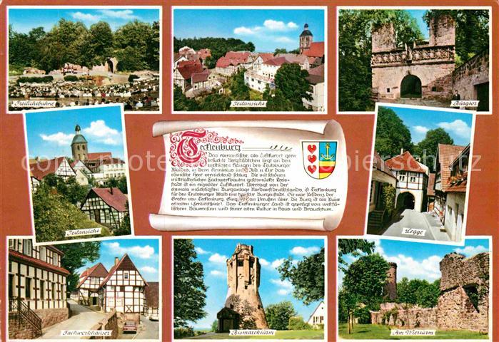 Tecklenburg Steinfurt NRW Teilansichten Burg Kirche Fachwerkhaeuser Bismarckturm