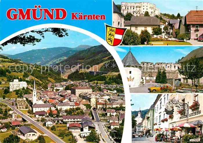 Gmuend Kaernten Panorama Mittelalterliche Stadt Stadtmauer Burg Innenstadt