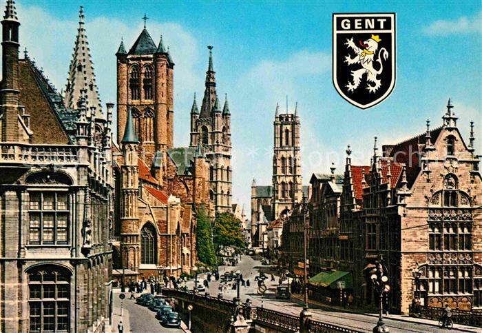 Gent Gand Flandre St Nicolai Kirche Belfried St Bavo Kathedrale Wappen