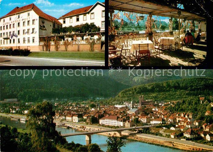 Eberbach Neckar Hotel Krone Post Restaurant Terrasse Stadtpanorama